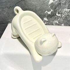 漫画の新しい排水石鹸箱かわいい石鹸家庭用プラスチック猫クリエイティブ浴室石鹸箱トイレ
