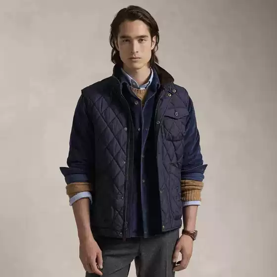 Ralph Lauren Shield Beaton Quilted Lightweight Multi-Functional Padded Vest