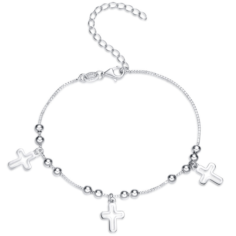 Fashion Geometric Cross Silver Bracelets Plating 925 Silver Bracelets