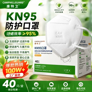 KN95五层口罩 独立包装高颜值女士款 防尘防风雾霾日常防护口罩