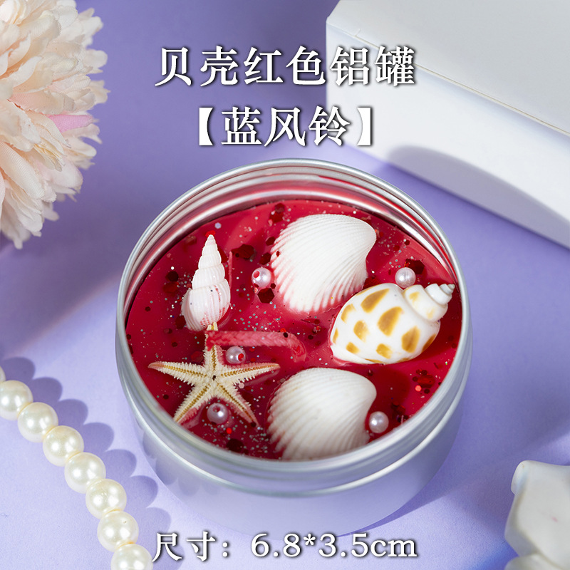 Caja de aluminio flor seca vela de perfume cross-border regalo de mano cera de soja colorido cristal hecho a mano regalo de mano cera de banano