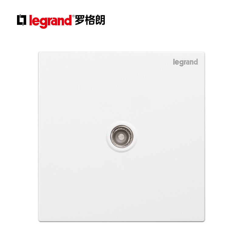 罗格朗开关插座仕典逸景玉兰白TV电视插86型暗装墙壁