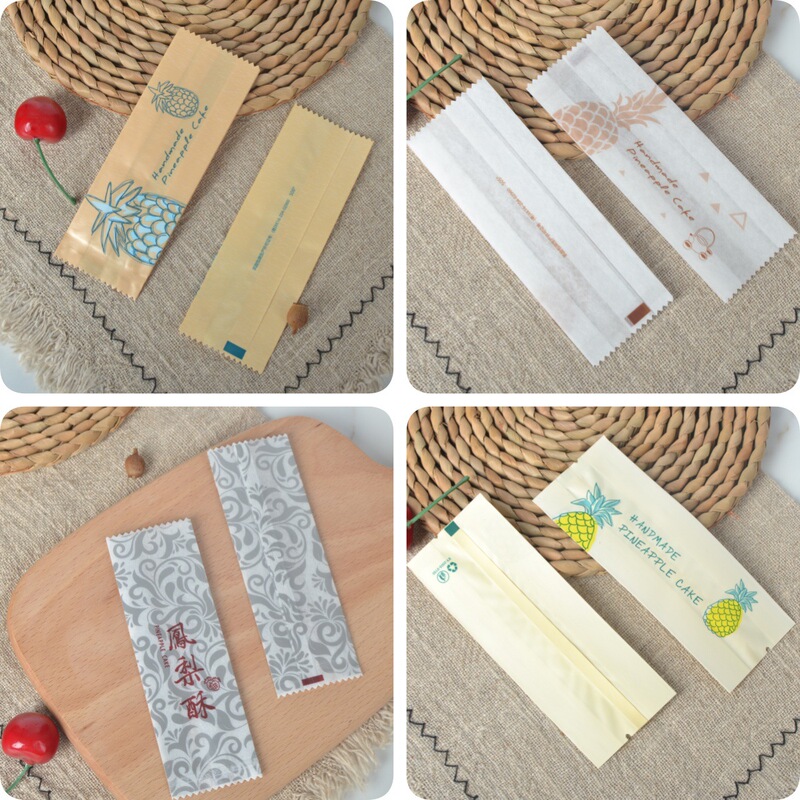 Pineapple Cake Packaging Bags, Tissue Paper Bags, Taiwan Pineapple Cake Heat-Sealed Bags, Pastry and Biscuit Packaging Bags, Pack of 100