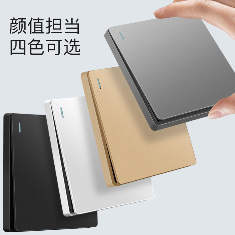 New type Lingzong 86 model wall switch with concealed installation, Osaka white, single-pole five-hole dual-control kitchen outlet panel, wholesale