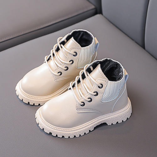 Autumn and winter new children's shoes, children's boots, Martin boots, foreign trade boys' leather-covered low-cut cotton short boots, girls' baby shoes