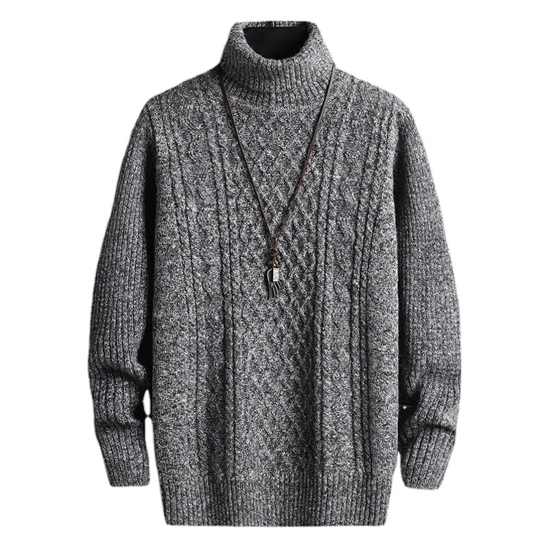 Осенне-зимний мужской новый свитер с высоким воротом Корейская Мода Тонкий пуловер с двумя лацканами ромб с длинным рукавом свитер внешней торговли