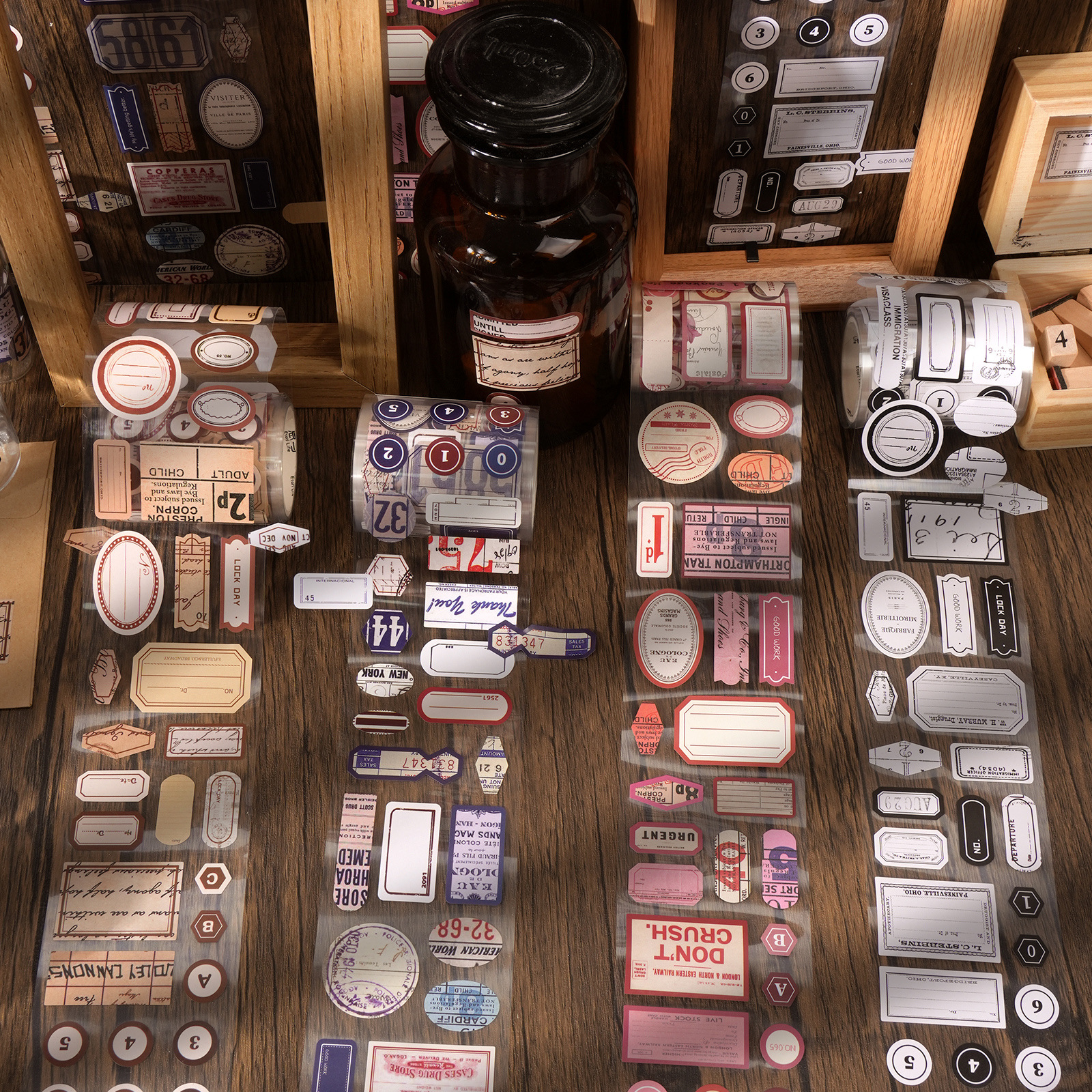 Yi niao cinta marco etiqueta cinta serie retro marco rejilla diario material decorativo bucle pegatinas 4 tipos