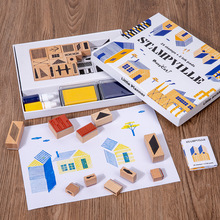 儿童木制动物昆虫积木认知印章涂鸦游戏早教益智力印泥彩绘画玩具