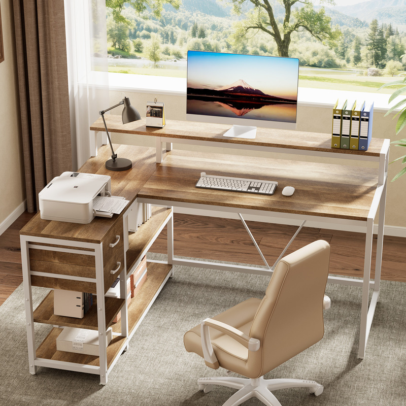 Modern Simple Corner Computer Desk Desktop Bedroom Study Table Workbench Office Home Double Writing Desk