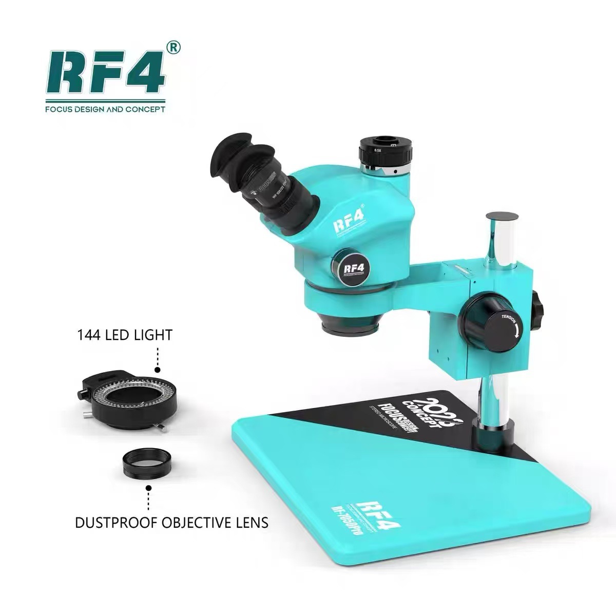 Microscopio RF4 binocular 3 ojos 7 - 65x HD oculares zoom continuo mantenimiento de teléfonos móviles placa base placa de circuito rf4