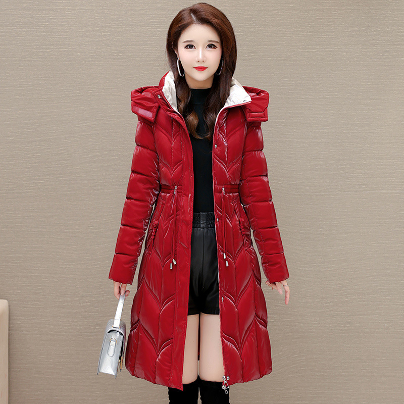 Long fashionable winter down jacket