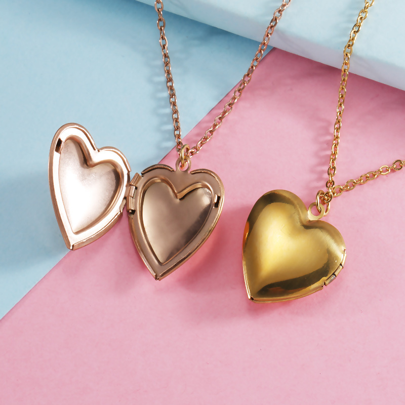 Fashion Heart Shape Stainless Steel Plating Pendant Necklace 1 Piece