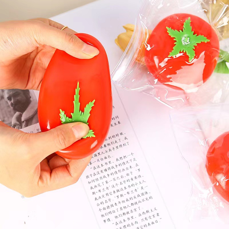 仿真流體西紅柿解壓球慢回彈兒童捏捏樂發泄水果可愛超軟按摩手捏