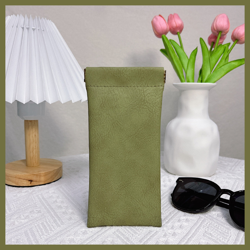Bolsa de almacenamiento de gafas Gafas de sol portátiles antipresión Gafas de sol Cerrado automático Caja de almacenamiento de metralla Bolsa de almacenamiento de ojos Mujer