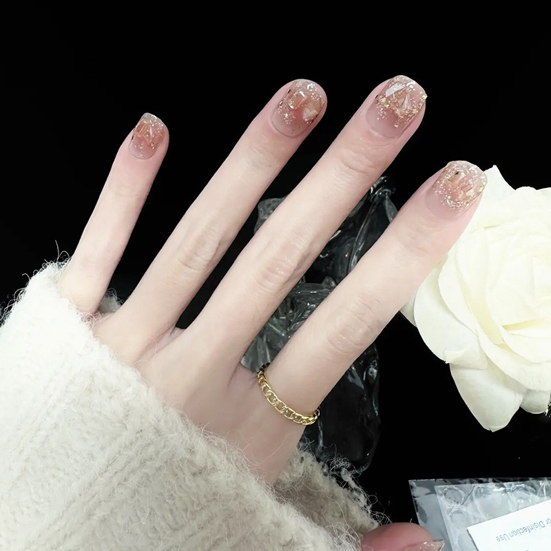 智贝详情图_1C192香槟水晶穿戴甲新款网红抖音穿戴美甲蝴蝶