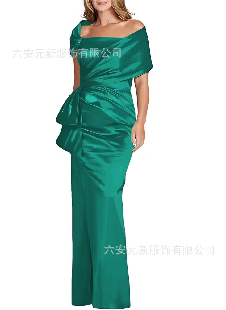 Comercio exterior de Europa y los Estados Unidos Amazon AliExpress nuevo vestido de baile de satén de cola de pez azul tibetano vestido de boda de madres