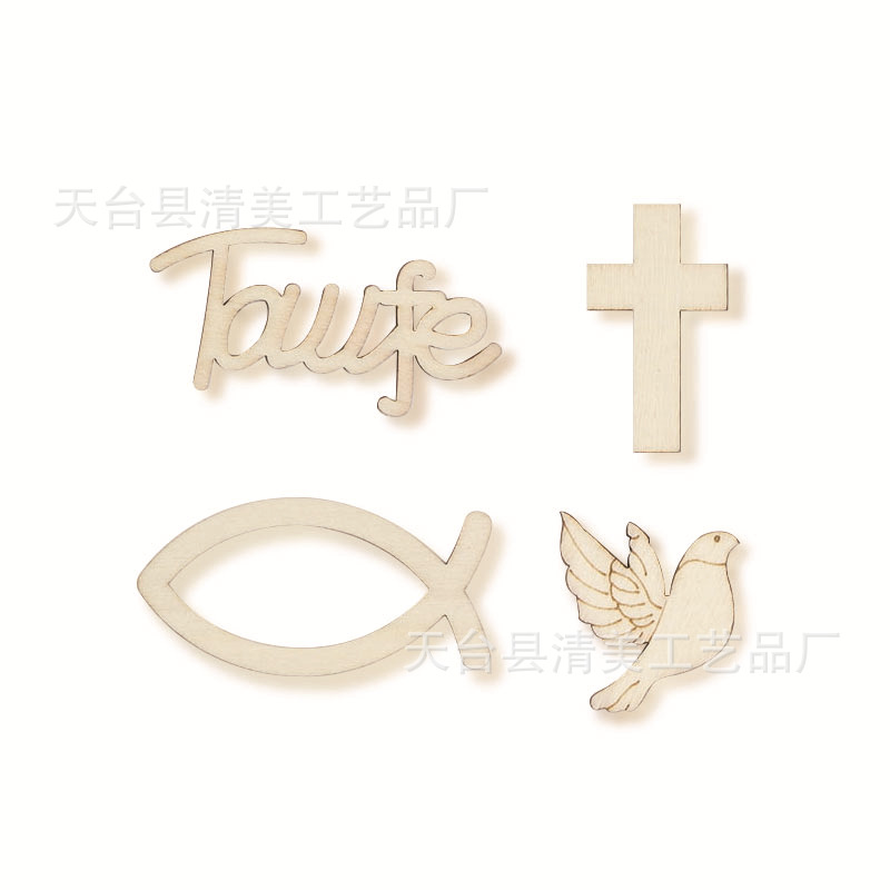 4 tipos de piezas de madera mezcladas con color de madera, decoración de bricolaje, una variedad de piezas de madera combinadas 55 piezas por paquete