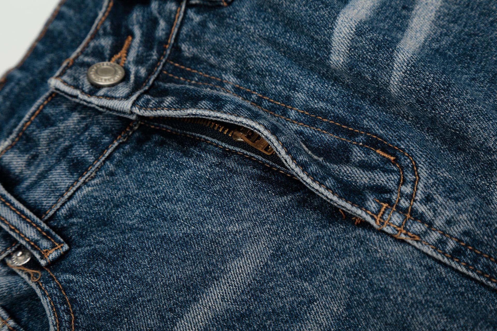 Men's High Street Style Jeans Loose Fit Retro Denim Whisker Texture Washed Feel_viptrois.com