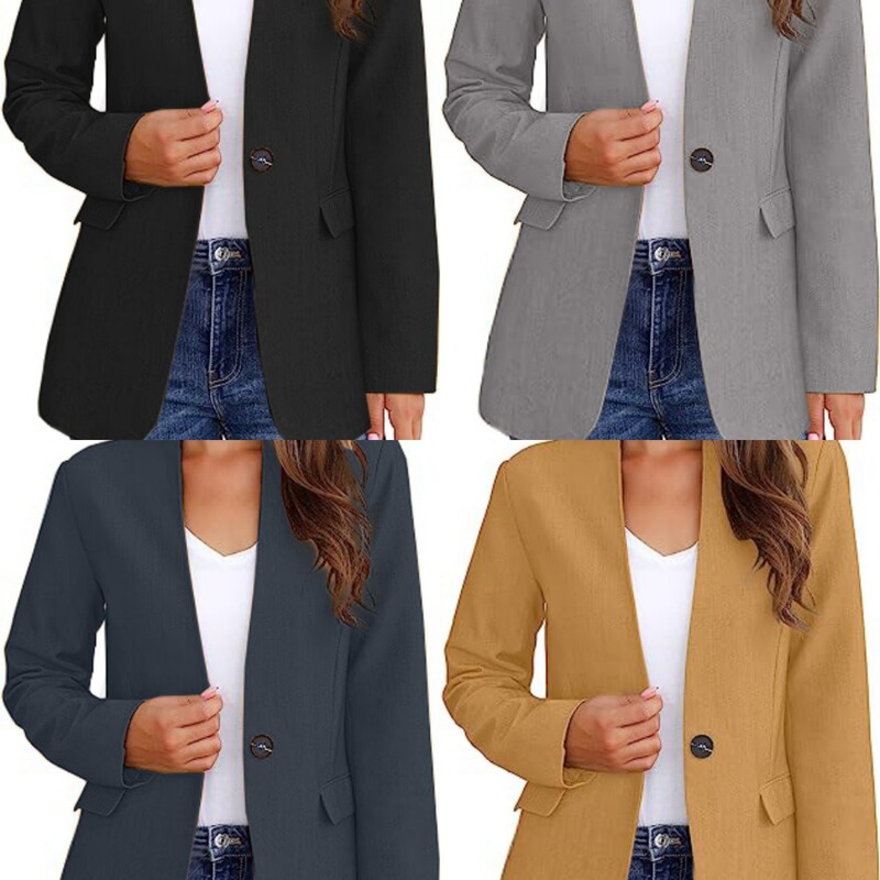 2025 Amazon cross-border foreign trade women's new suit jacket temperament commuter slim suit jacket