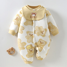 秋冬婴儿连体衣加厚夹棉男女宝宝棉衣棉服新生儿衣服哈衣冬季纯棉