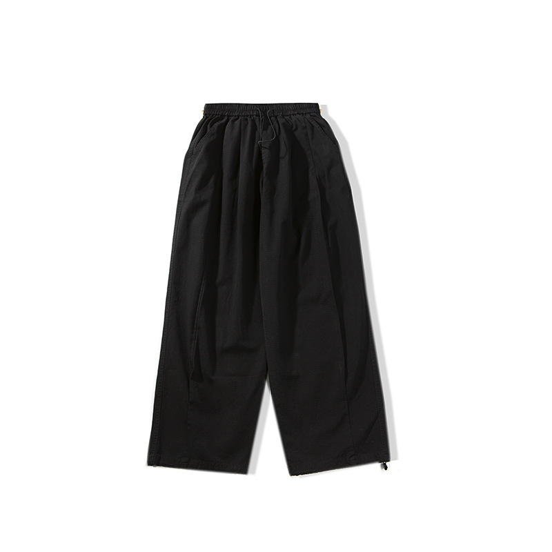 Atborder 2025 Spring New Japanese Style Pure Color Pleated Dark Pattern Casual Pants Retro Unisex Workwear Wide Legs