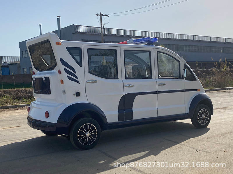 Electric Patrol Car, Four-Wheeled, 6-8 Seats, Fully Enclosed Inspection Vehicle for Campus, Urban Management, Property, Community, and Security Patrols