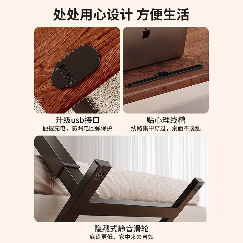 Mesa de noche para uso doméstico, escritorio de estudio de oficina pequeño móvil, escritorio para computadora portátil, escritorio plegable para el hogar