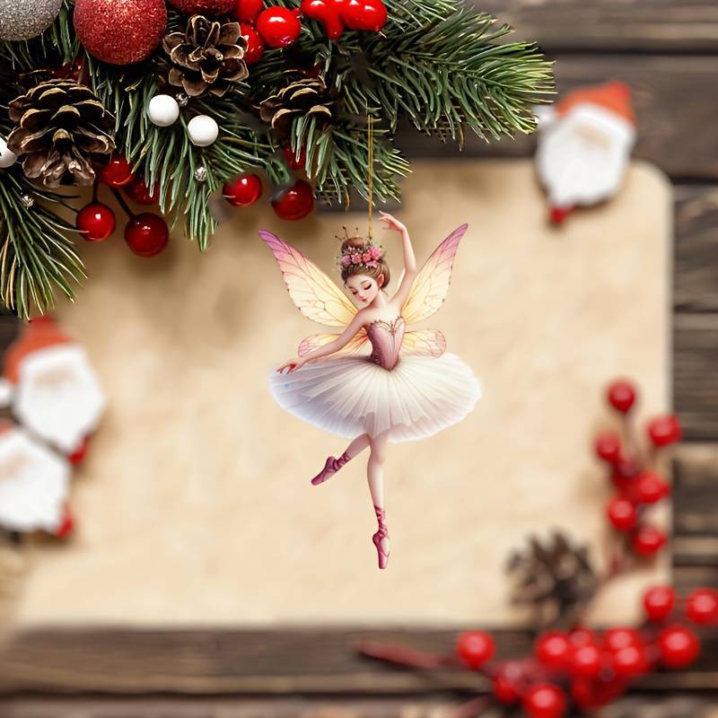 Chica de ballet acrílico regalos navideños colgante plano transfronterizo automóvil espejo retrovisor interior colgante decoración de jardín image 2