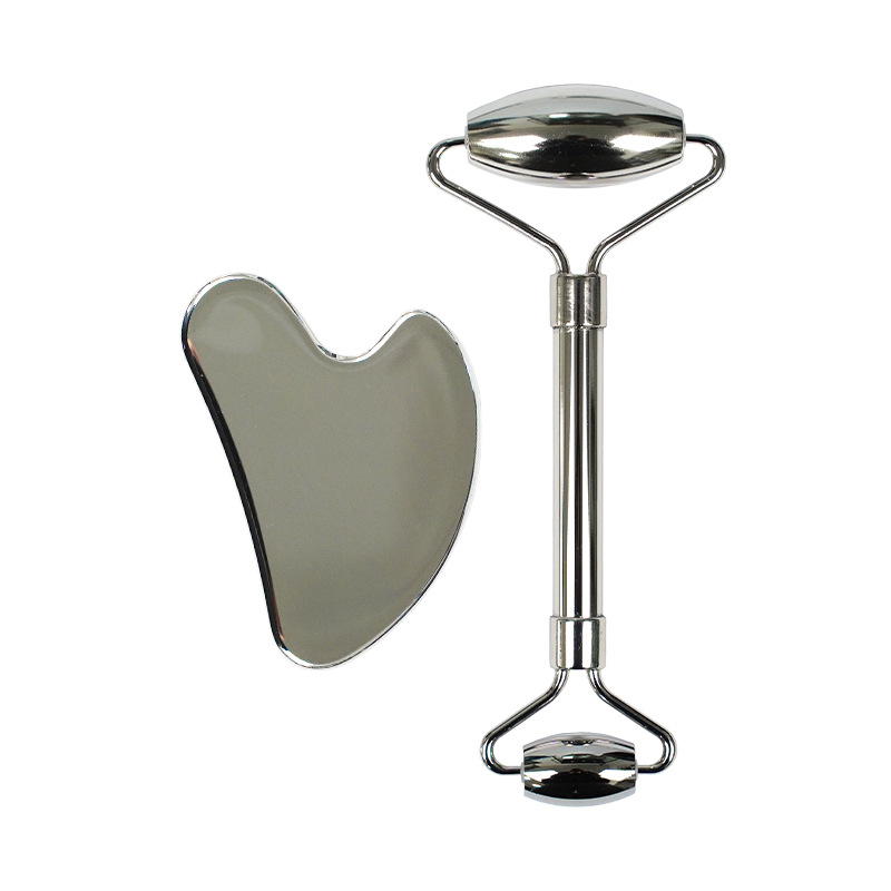 Palillo de masaje de aleación de zinc de jade verde para hombres y mujeres palo de masaje práctico pequeño palo de masaje bidireccional disponible al por mayor