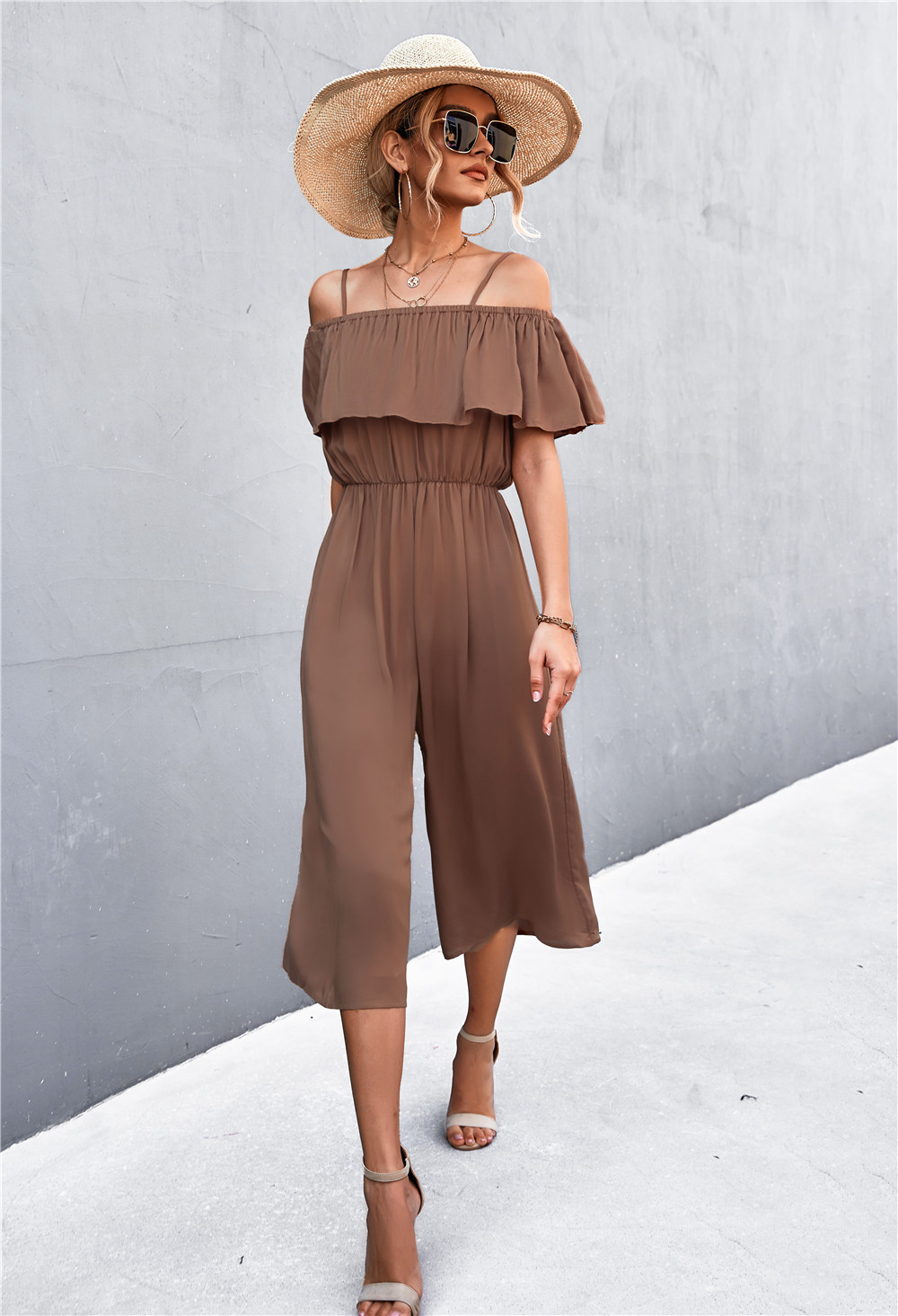 Women's One Shoulder Jumpsuit Loose Casual Summer Strap Romper_voghion.com