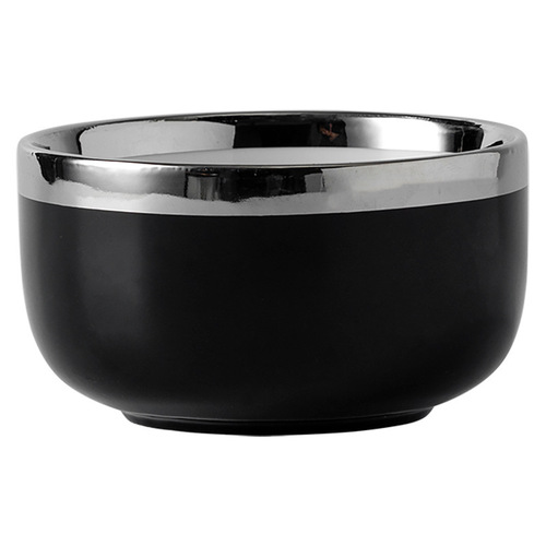 Silver Light Luxury Ceramic Gold Edge Silver Edge Tableware Set Dinner Plates and Bowls, Soup Bowls, Western Dinner Plates and Bowl Set Combination