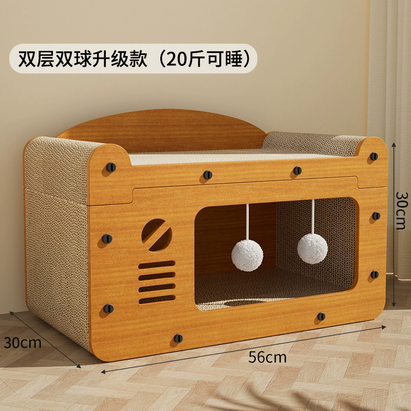 Диван для телевизора, двухдверная доска для кошачьих когтей, кошачье гнездо, износостойкая и нелиняющая кошачья кошачья мята, экологически чистый материал, картон