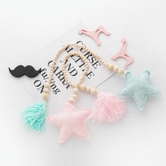New Instagram-style heart fringe wooden bead hanging decorations for children's room game tent bed canopy matching decoration