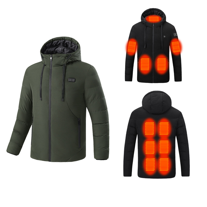 Transfronterizo dedicado calefacción ropa acolchada de algodón para hombres deportes al aire libre calefacción ropa acolchada de algodón USB control de tres engranajes calefacción ropa acolchada de algodón