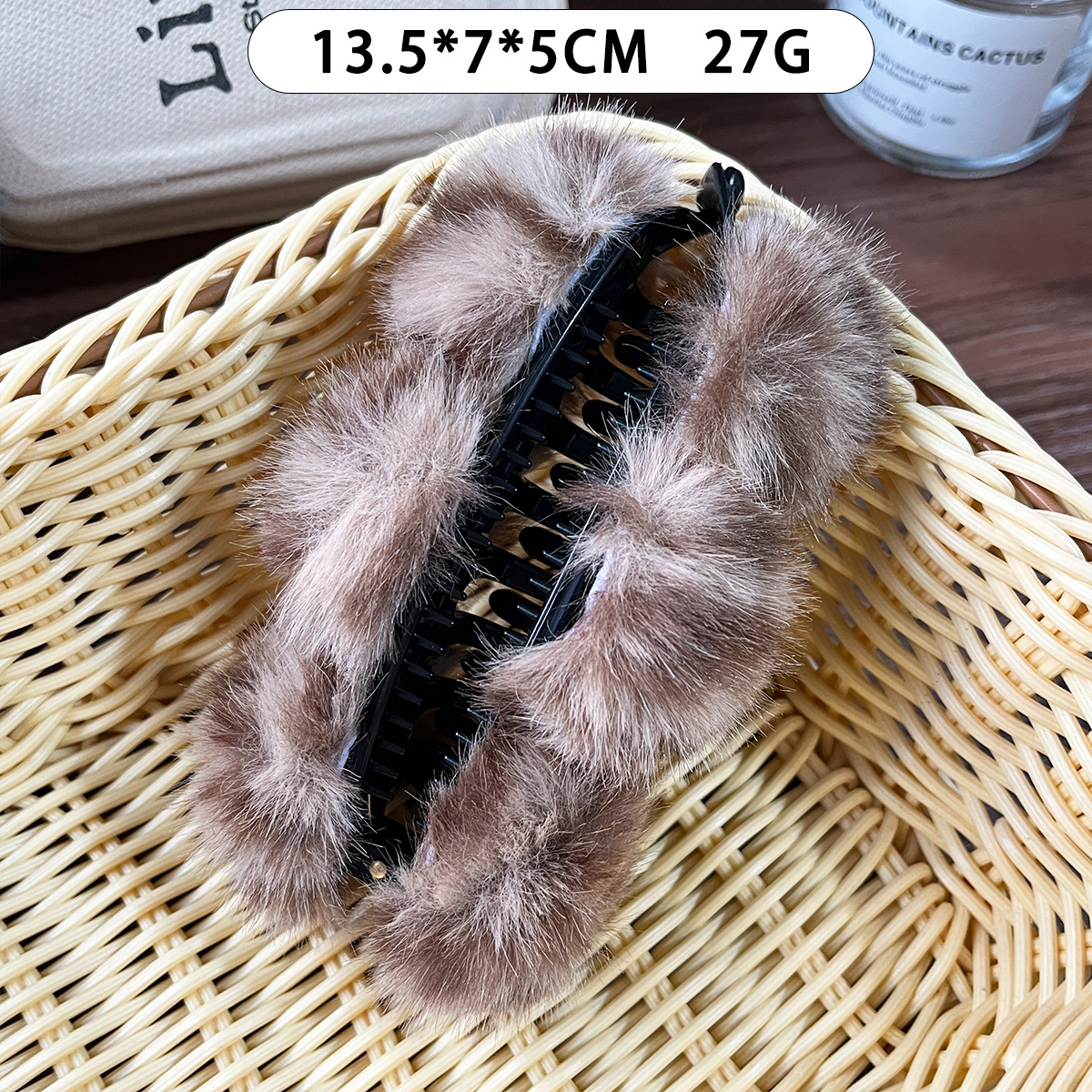 Tigre estriado bola de cabello banana de cabello de invierno y otoño, cabello de cabello japonés y coreano perezoso temperamento de alto nivel detrás de la cabeza agarrar clips adornamiento para el pelo