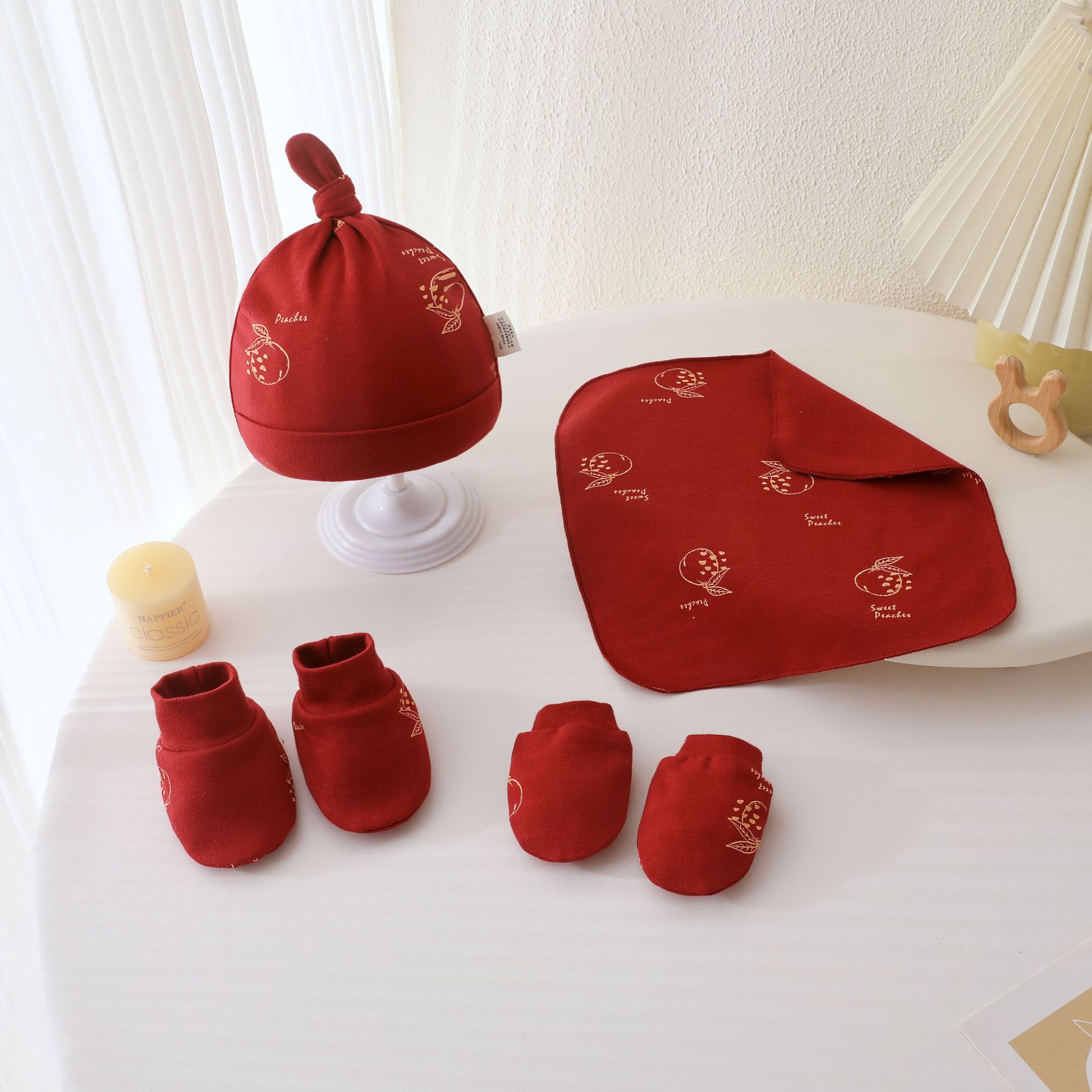 Four-piece set of red luck and blessing
