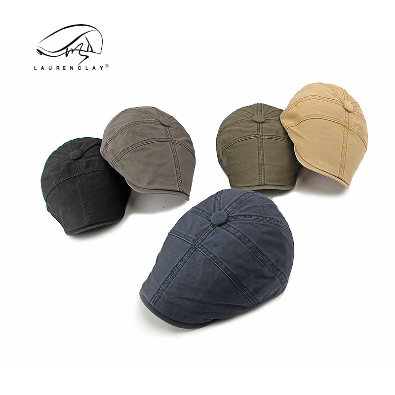Unisex Hats Men's and women's cotton berets simple light plate cap retro forward hat painter hat trend_voghion.com
