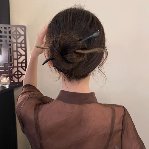 Simple antique style ~ sandalwood hairpin for women, high-end hairpin, elegant hairpin,  new cheongsam accessories