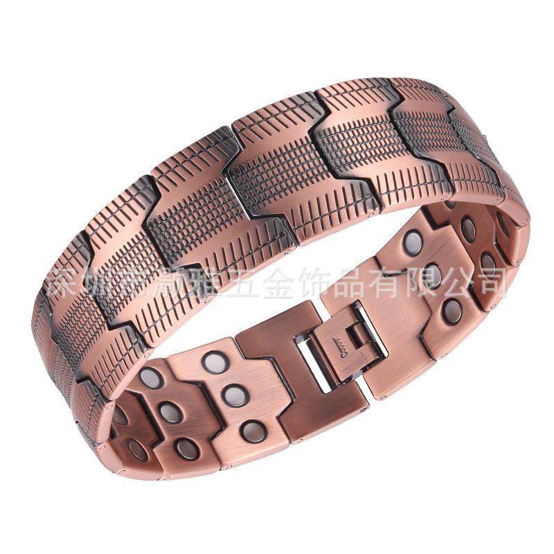 European and American Cross-Border Hot-Selling Factory Specializes in Retro Magnet Bracelets Negative Ion Energy Magnet Zinc Alloy Bracelets