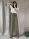 Ice Silk Wide-leg Pants Women's Summer 2021 New High Waist Dipped Loose Straight Thin Casual Slim Pants
