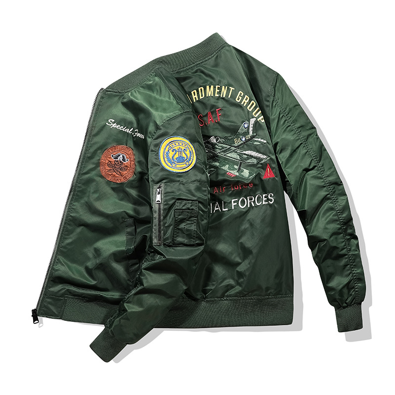 Jacket 2024 Spring and Autumn flying suit loose embroidered solid color baseball jacket men's trend_voghion.com