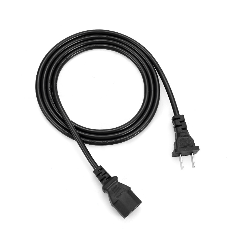 Cable de alimentación de dos clavijas estándar nacional, cable de alimentación con enchufe estándar nacional, cable de alimentación de dos núcleos estándar nacional con un extremo en forma de pin.
