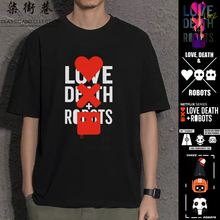 柒街巷爱死亡和机器人周边短袖T恤爱死机与齐马蓝美剧联名tee体恤