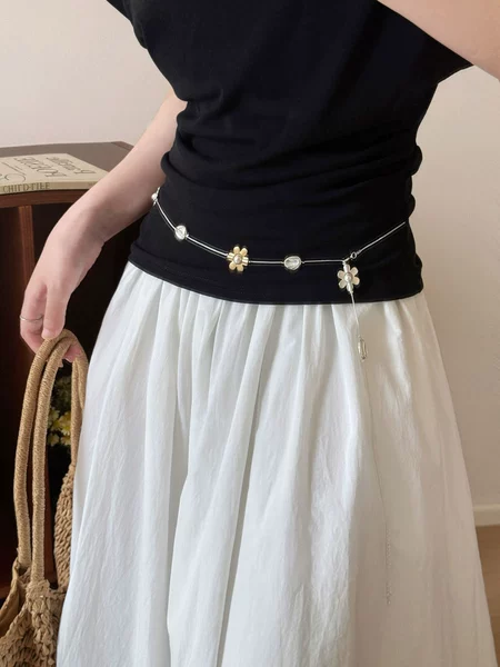38# metal flower waist chain (H0447)
