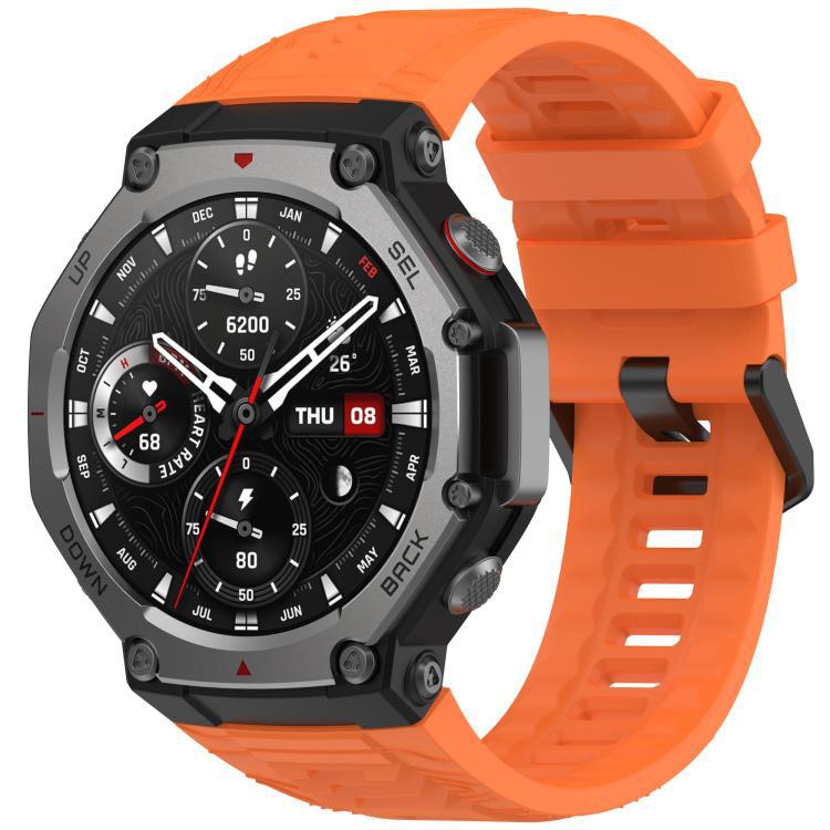 Correa de silicona de color sólido para Amazfit T-Rex 3 Huami reloj deportivo al aire libre correa de hebilla negra