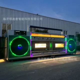 夜间发光餐车带音乐可引流巨型大型的录音机美食餐车多功能的小吃