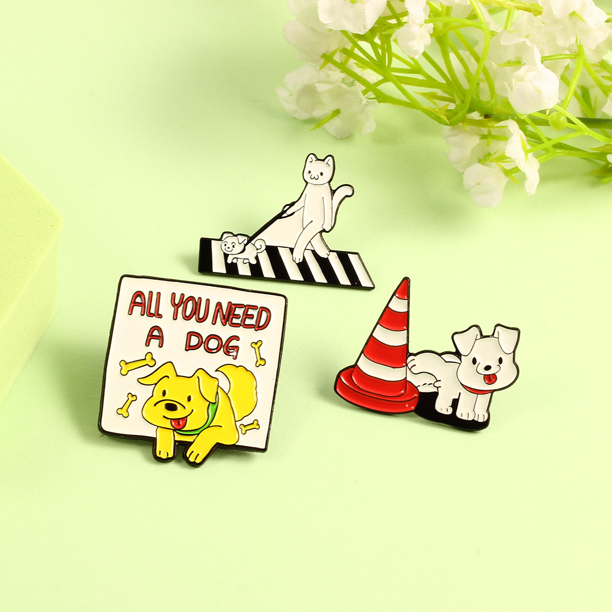 Cute Style Cute Pin Letter Dog Cat Alloy Stoving Varnish Unisex Brooches