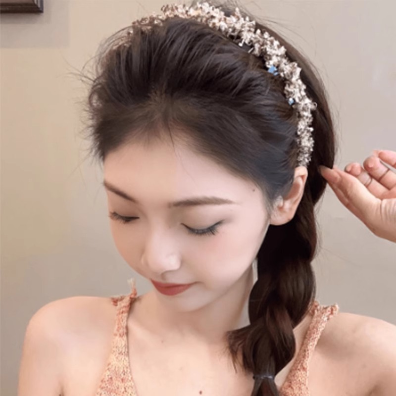 Wave Hairband 2025 nuevo cabello roto acabado tarjeta de cabello lavado de cara prensado cabello de cabello de mujer flojo artefacto de cráneo alto