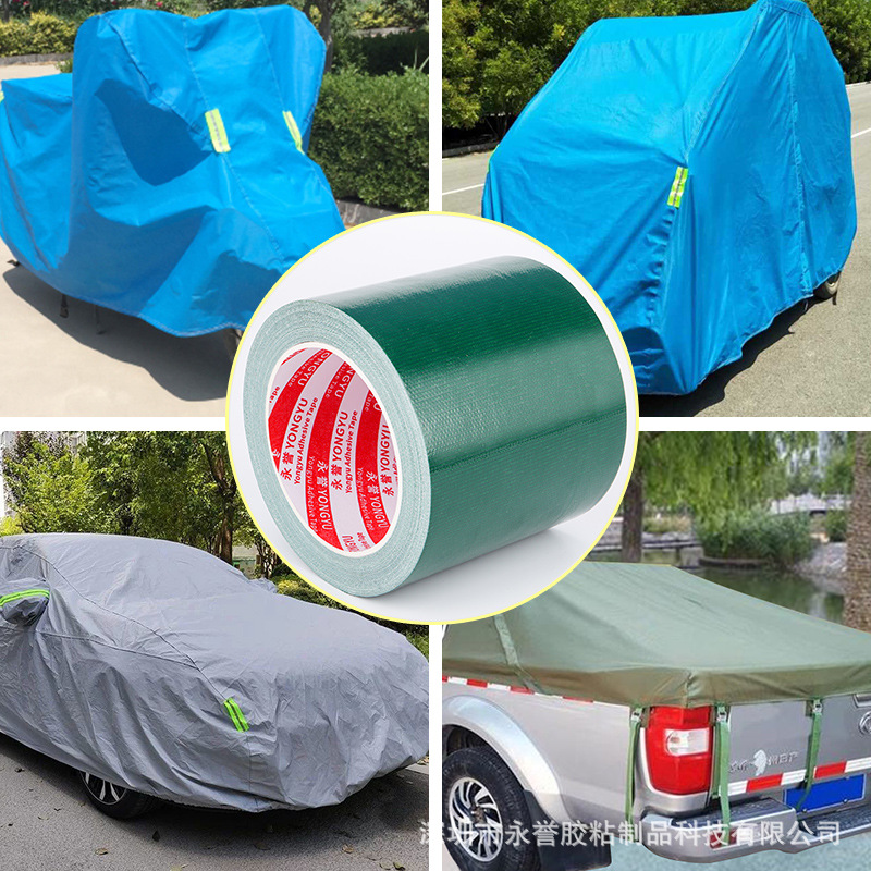 Cinta de reparación de lona verde a base de tela de una sola cara fuerte de Alto adhesivo de lona de reparación de tienda de reparación de fugas cinta adhesiva especial