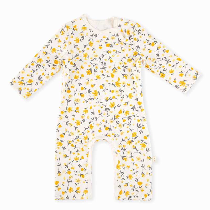 Estilo europeo y americano primavera y otoño mono Bebé Ropa de manga larga niños y niñas bebé niños mameluco cuello redondo Internet celebridad al por mayor